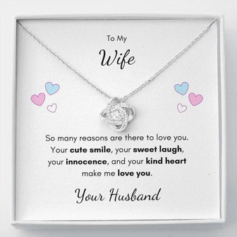 Love Knot Necklace - To My Wife | Cubic Zirconia  - Thegiftio UK