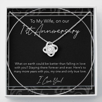 Love Knot Necklace, Anniversary Gift For Wife, To My Wife, Wife Jewelry, Anniversary Necklace, Wife Gift, Sentimental Anniversary - Thegiftio