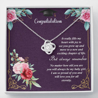 Love Knot Necklace, Best Gift For Your Daughter On Her Graduation With A Heart Touching Message Card. - Thegiftio UK