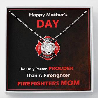 Love Knot Necklace For Firefighter Mom, Best Mother's Day Gift - Thegiftio UK