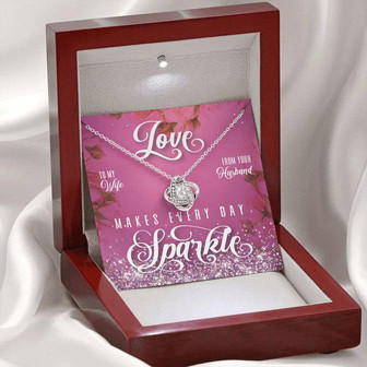 Loves Makes Everyday Sparkle Love Knot Necklace, Gift For Wife - Thegiftio UK
