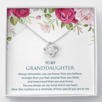 Love Knot Necklace Gifts For Granddaughter - Thegiftio UK