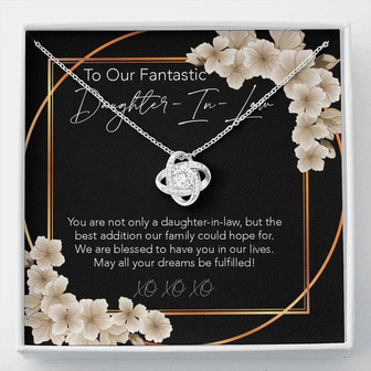 Love Knot Necklace, To My Daughter-In-Law, My Daughter-In-Heart, Bonus Daughter Gift, Daughter-In-Law Necklace, Daughter-In-Law - Thegiftio UK
