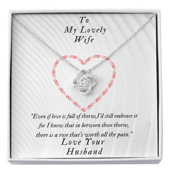 Love Knot Necklace, To My Lovely Wife, Birthday Gift, Romantic Wife Gift, Wife Jewelry, Anniversary Wife Gift, Dainty Necklace - Thegiftio UK