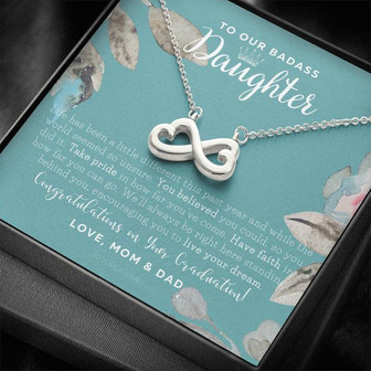 Love Knot Necklace, To Our Badass Daughter, Straighten Your Crown Necklace, Parents Daughter Necklace, Daughter Graduation Gift, Graduation On Pandemic - Thegiftio