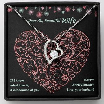 Love Knot Necklace To Wife - If I Know What Love Is - Thegiftio UK