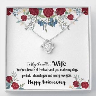 Love Knot Necklace To Wife - Your Breath Of Fresh Air White - Thegiftio