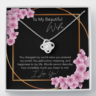 Love Knot Necklace, Wife Gift, Birthday Gift For Wife, To My Wife, Wife Jewelry, Anniversary Necklace, Sentimental - Thegiftio