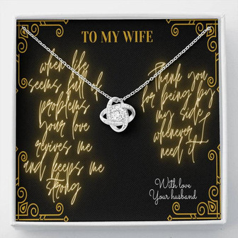 Love Knot Necklace With A Heartwhelming Word To You Wife. - Thegiftio