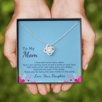 Love Knot Necklace With Coming Home To Meet Mother Card - Thegiftio UK