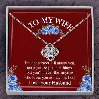 Love Knot Necklace With Message For Wife - Thegiftio UK