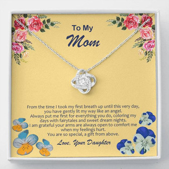 Love Knot Necklace With My Mom Is My Angel Card - Thegiftio UK