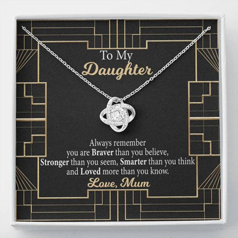 Love Knot Pendant Necklace, To My Daughter, Gift From Mom, Birthday Gift For Daughter, Daughter Necklace From Mom, Birthday Necklace For Daughter, Love Knot Necklace For Daughter From Mom - Thegiftio UK