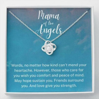 Mama Of Two Angels Necklace, Twin Miscarriage Gift, Loss Of Twins, Miscarriage Keepsake - Thegiftio UK