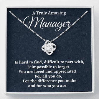 Manager Necklace, Manager Gift, Appreciation Gift For A Manager, Love Knot Necklace, Manager Gift - Thegiftio UK