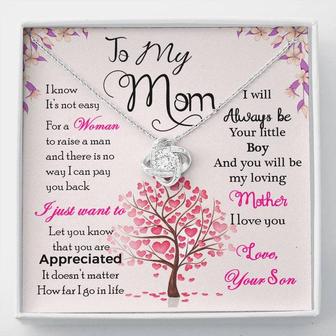 Message Mom Son Love Tree Love Knot Necklace - Thegiftio UK