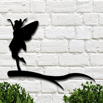 Metal Fairy, Fairy Gifts for Women Kids, Fairy Wall Art, Fairly Wall Decor, Fairy Moon Wreath, Fairy Nursery Decor, Fairy Metal Laser Cut - Thegiftio