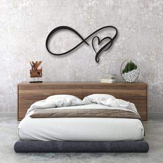 Metal Infinity Heart Sign - Metal Infinity Symbol and Heart Wall Decor - Love Sign - Infinity Sign - Thegiftio UK