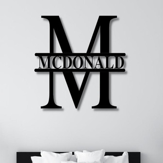 Metal Monogram Family Name Sign, Last Name Sign, Door Hanger, Metal Wall Art, Personalized Metal Name Sign, Front Porch Sign for Home - Thegiftio UK