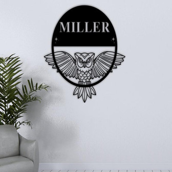 Metal Owl Name Sign, Owl Metal Sign, Owl Sign, Animal Metal Sign, Personalized Sign, Last Name Sign, Metal Wall Decor, Owl, Custom sign,gift - Thegiftio UK