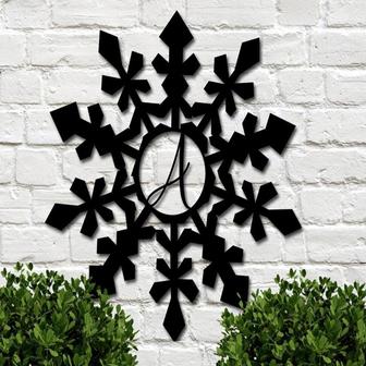 Metal Snowflake Wall Art | Snowflake Monogram Sign | Vine Monogram | Holiday Decor | Snowflake Door Hanger | Personalized Snowflake | Decor - Thegiftio UK