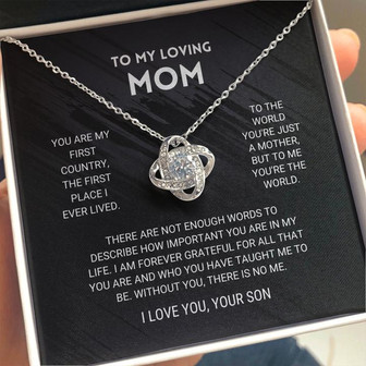 Mom - You're The World - Love Knot Necklace - Thegiftio UK