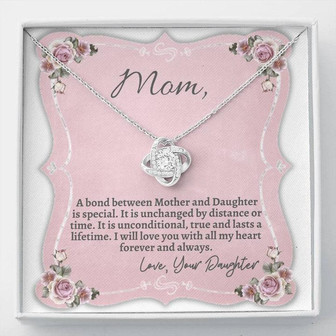 Mom Bond Between Mother And Daughter Love Knot Necklace - Thegiftio UK
