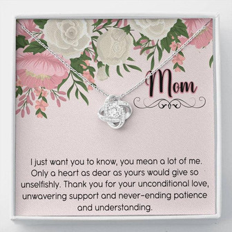 Mom Love Knot Necklace Message Card - Thegiftio UK