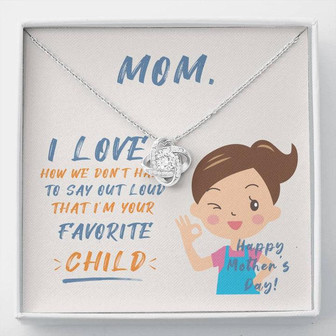 Mom Love Knot Necklace With Message Card - Thegiftio UK