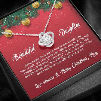 Mom Loves You With All Of Life - Love Knot Necklace - Thegiftio UK