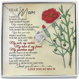 Mom Necklace, Dear Mom Necklace Gratitude Gift For Mom My Guardian Angel - Thegiftio UK