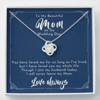 Mom Necklace, Gift For Mom Necklace On My Wedding Day With Gift Box , Navy Blue - Thegiftio UK
