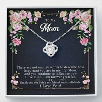 Mom Necklace, Gift For Mom Necklace To My Mom”Enough Words-So” Necklace Gift For Mom - Thegiftio