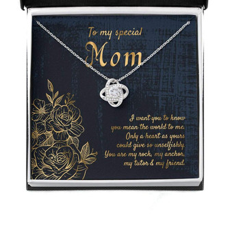 Mom Necklace, Gift For My Special Mom On Mother’S Day With Golden Lined Roses Necklace - Thegiftio UK