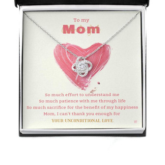 Mom Necklace, Gift For My Wonderful Mom On Mother’S Day With Hand Acrylic Jelly Paint Love Knot Necklaces - Thegiftio UK