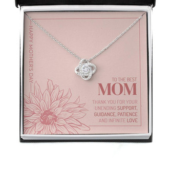 Mom Necklace, Gift For The Best Mom On Mother’S Day With Lined Drawing Flower Love Knot Necklaces - Thegiftio UK