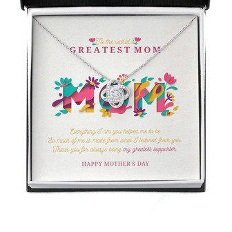 Mom Necklace, Gift For The World’S Greatest Mom On Mother’S Day With Paper Butterflies, Blooming Flowers Necklace - Thegiftio UK