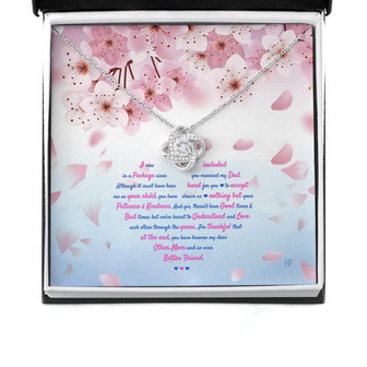 Mom Necklace, Gift For Your Bonus Mom On Mother’S Day With Cherry Blossom Love Knot Necklaces - Thegiftio UK
