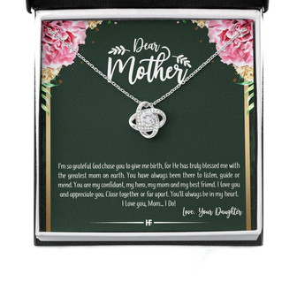 Mom Necklace, Gift For Your Mom On Mother’S Day With Carnation Love Knot Necklaces - Thegiftio UK