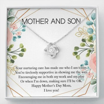 Mom Necklace, Happy Mother, Day Necklace Gift For Mom, Mother And Son Necklace - Thegiftio UK