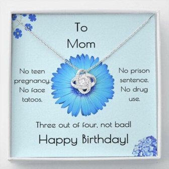 Mom Necklace, Mom Birthday Gift Three Out Of Four Love Knot Necklace - Thegiftio UK