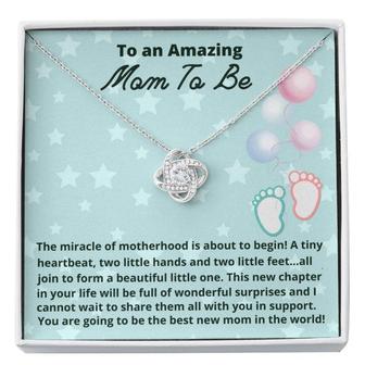Mom Necklace, Mom To Be Necklace Gift, Gift Love Knot Necklace For Expecting Moms, Mom To Be, New Mom Gift, Pregnancy Gift - Thegiftio UK
