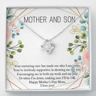 Mom Necklace, Mother And Son Necklace Gift, Happy Mother, Day Gift From Son, Cute Gift For Mom - Thegiftio UK