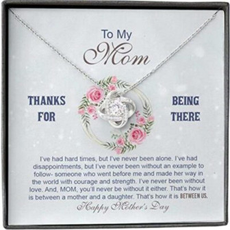 Mom Necklace, Mother Daughter Necklace, Presents For Mom Gifts, Thanks Being There - Thegiftio UK