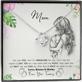 Mom Necklace, Mother Daughter / Son Necklace, Presents For Mom To Be Gifts, Mummy Pregnant Bump - Thegiftio UK