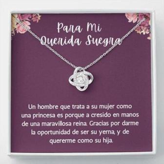 Mom Necklace, Mother-In-Law Necklace, Para Mi Querida Suegra Regalo Del Dia De La Madre, Gift For Mother In Law Spanish - Thegiftio UK