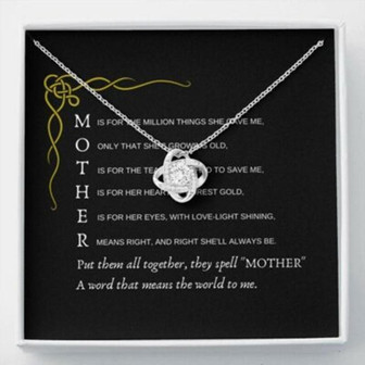 Mom Necklace, Mother Means The World Necklace, Gift For Mom Birthday Christmas - Thegiftio UK