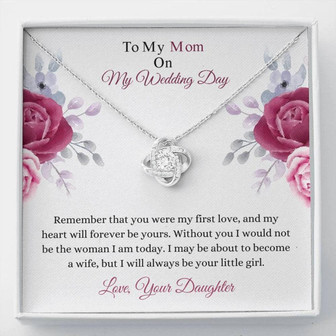 Mom Necklace, Mother Of The Bride Gift , Mom Wedding Necklace , Pretty Necklace , Mom Bride Card , Wedding Day Gift - Thegiftio
