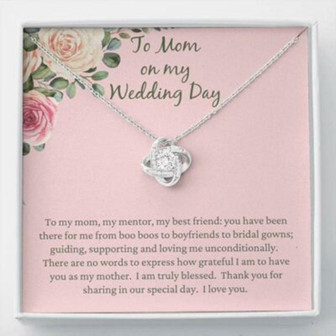 Mom Necklace, Mother Of The Bride Necklace Gift From Daughter, Gratitude Gift From Bride - Thegiftio UK