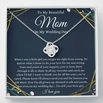Mom Necklace, Mother Of The Bride Necklace Gift From Bride, Gift For Mom From Daughter Wedding Day - Thegiftio UK